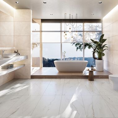 Ba&ntilde;o Serenity Beige con Blanco