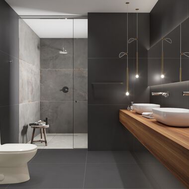 Ba&ntilde;o Concrete Gris con Negro