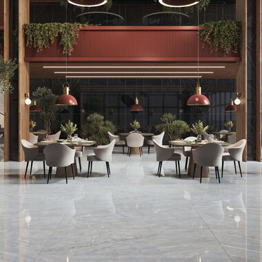 Uso Comercial Marble Slab Caf&eacute;, Gris y Negro