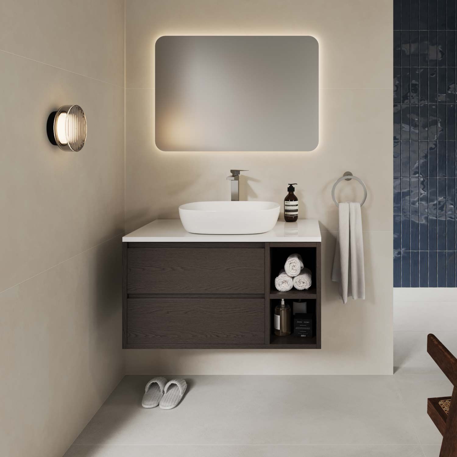 Vanity Mosela 84 X 48 X 49 Cm Color Caf&eacute; Oscuro,,hi-res image number null