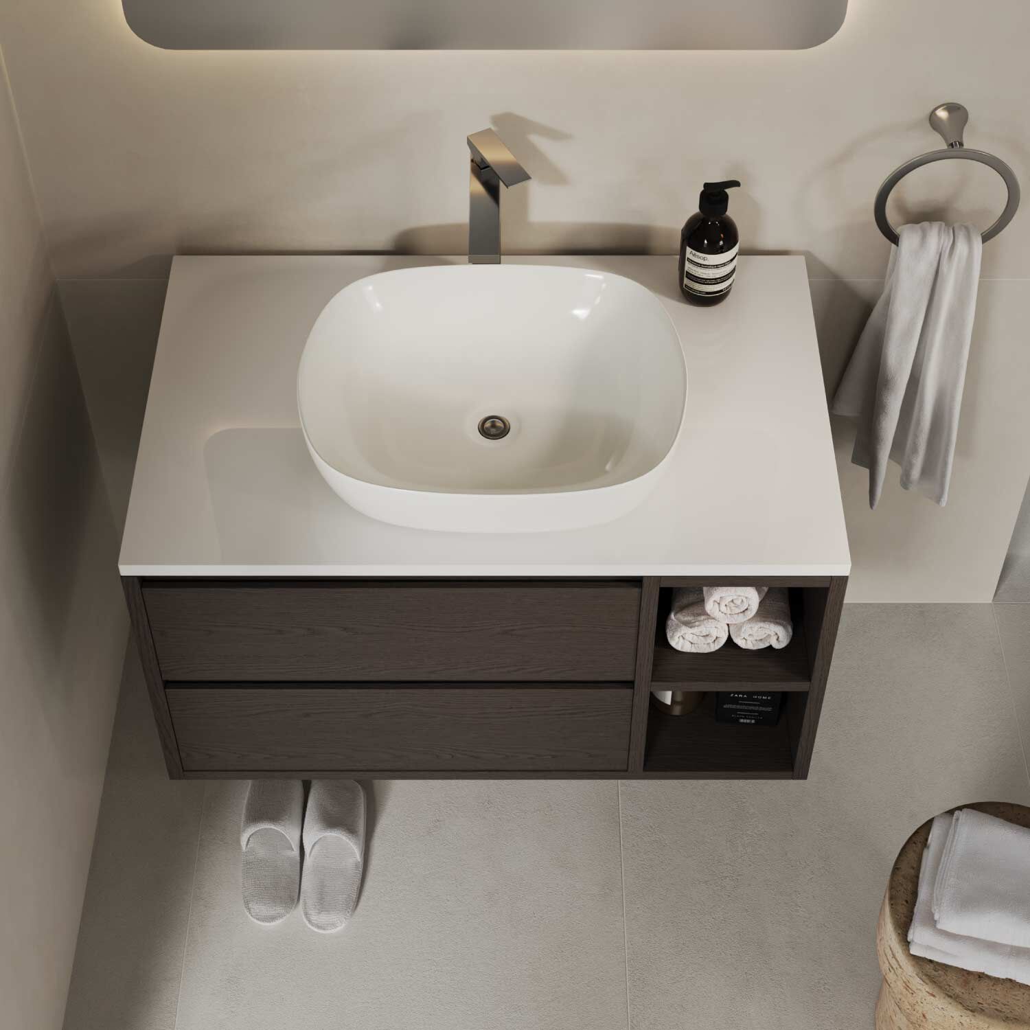 Vanity Mosela 84 X 48 X 49 Cm Color Caf&eacute; Oscuro,,hi-res image number null