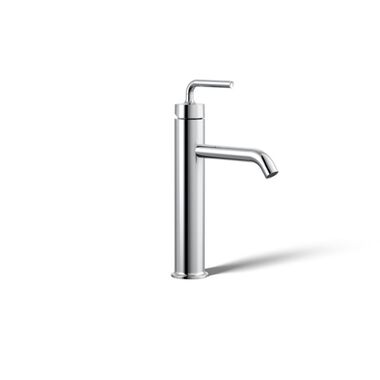 Llave Monomando Alta Salida Larga Para Lavabo L&iacute;nea Purist En Cromo Pulido