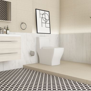 Ba&ntilde;o Epoca Beige, Blanco y Negro