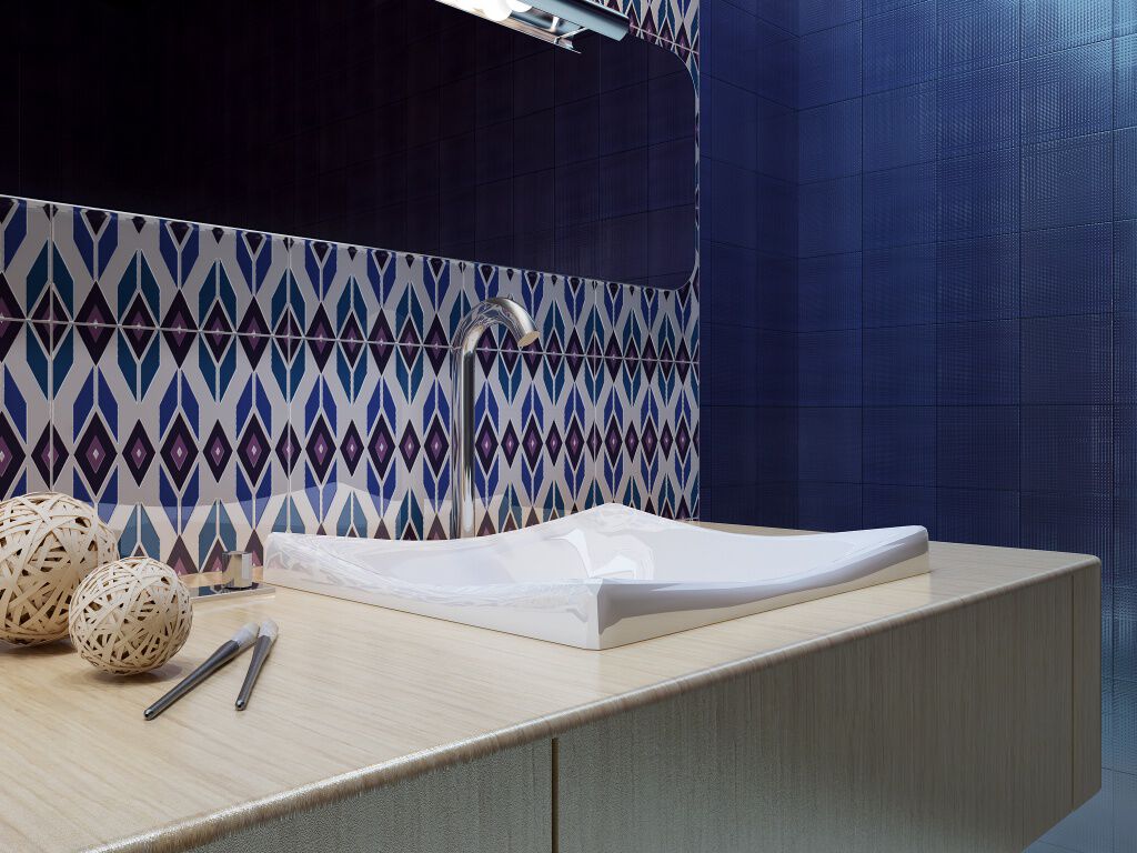Ba&ntilde;o Dots Azul con Blanco,,hi-res