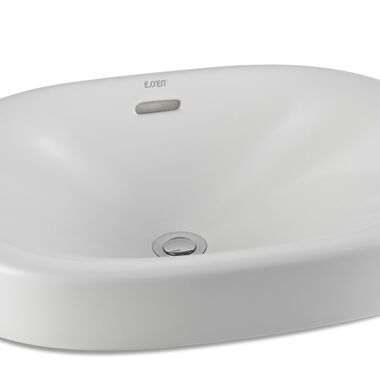 Lavabo h&iacute;brido l&iacute;nea Essen Square en blanco aperlado