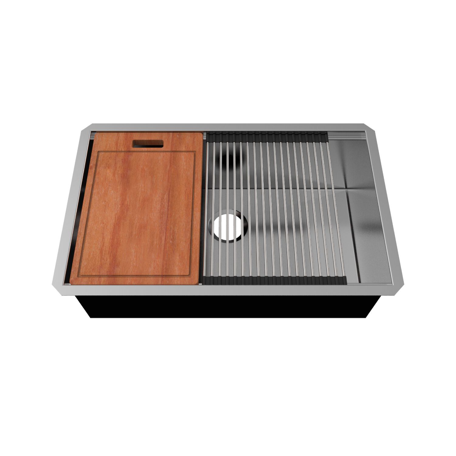 Tarja de una tina bajocubierta l&iacute;nea Lazio Pro en acero inoxidable,,hi-res image number null