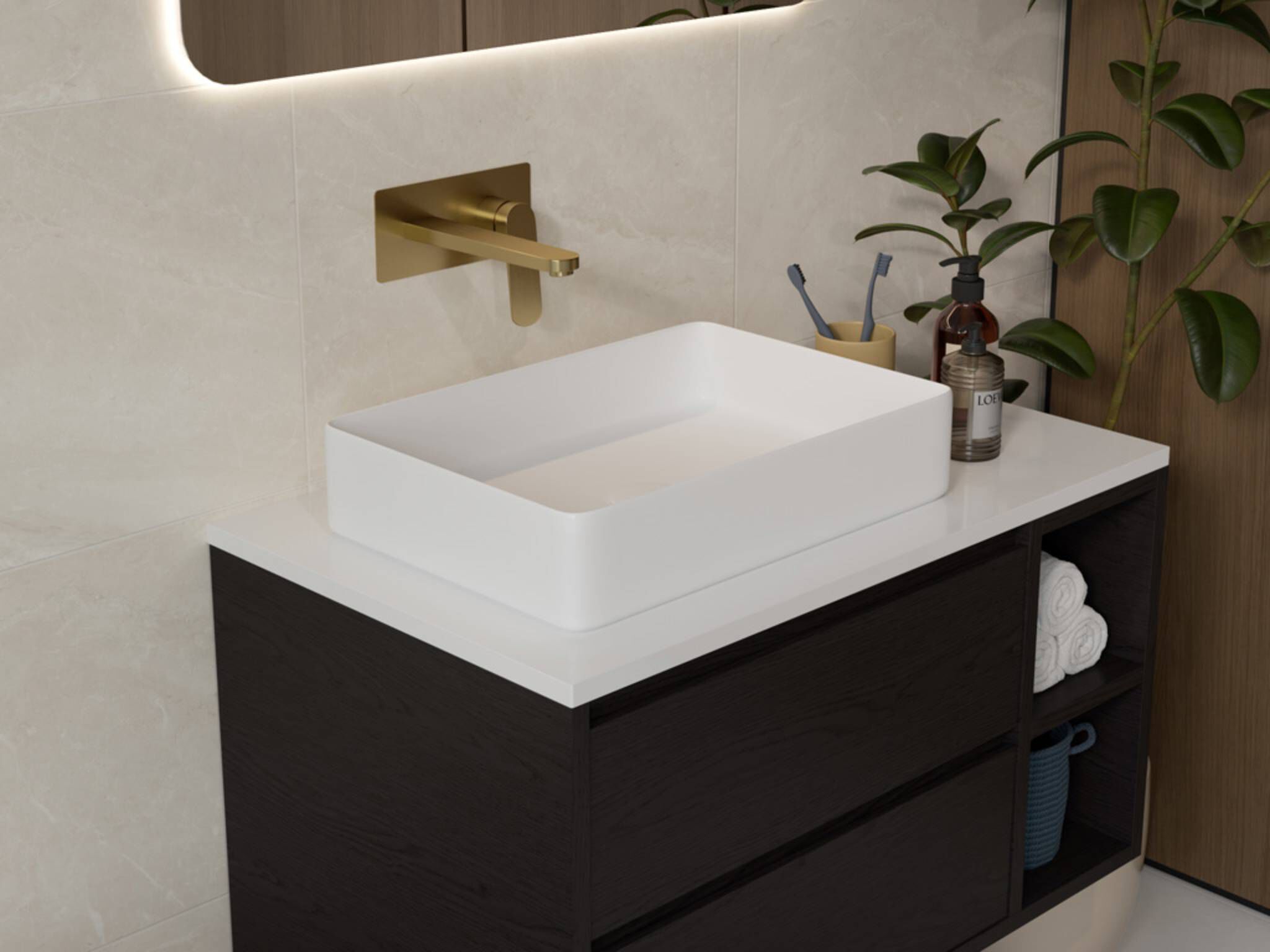 Lavabo De Sobrecubierta L&iacute;nea Vicenza&reg; En Blanco Mate,,hi-res image number null