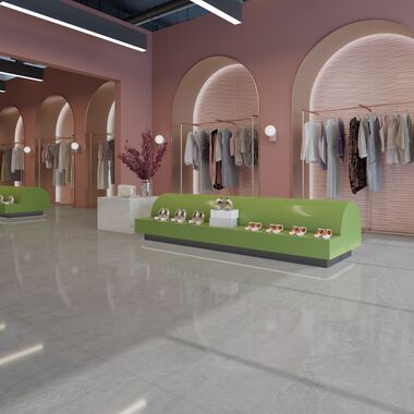 Uso Comercial 3D Wall Gris con Rosa