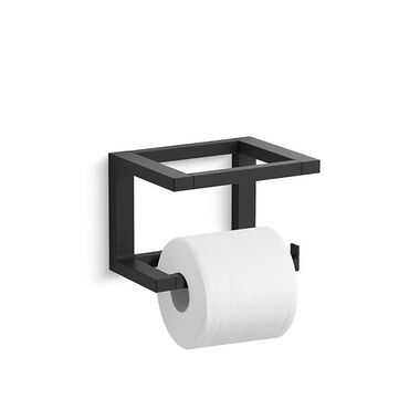 Porta Papel Horizontal Para Ba&ntilde;o L&iacute;nea Draft En Negro Mate