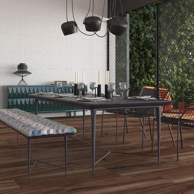 Comedor Emboss Blanco con Caf&eacute;