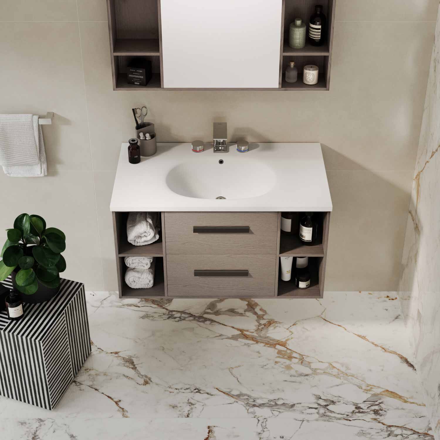 Vanity Constanza 90 X 48 X 49 Cm Color Coffee Quartz,,hi-res image number null