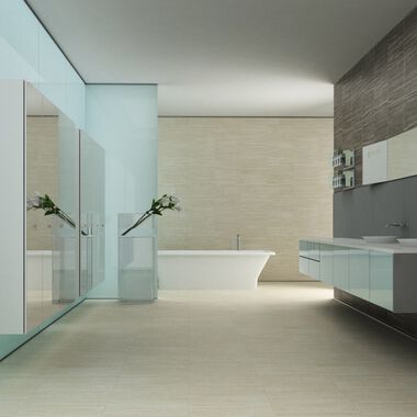 Ba&ntilde;o Thassos Travertine Gris