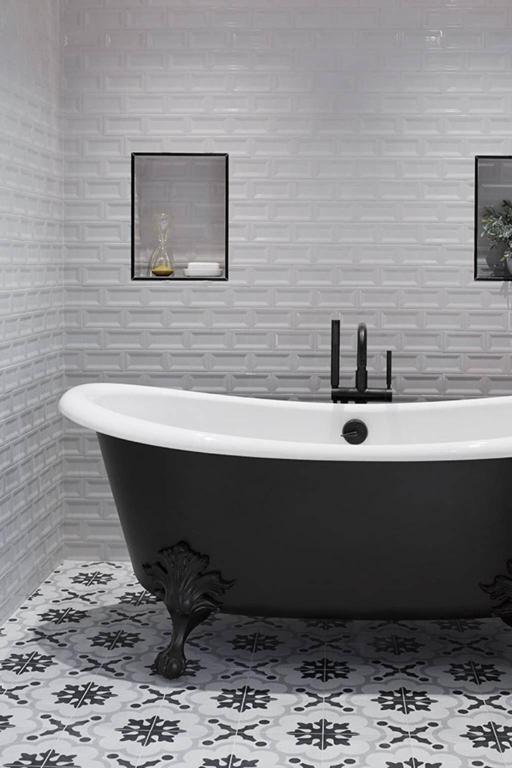 Llave De Piso Para Tina L&iacute;nea Purist En Negro Mate,,hi-res image number null