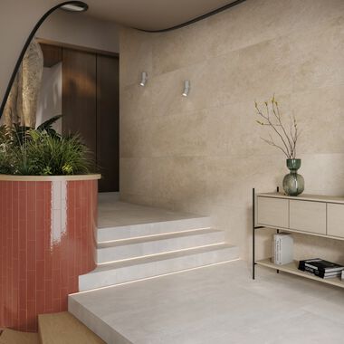 &Aacute;rea Com&uacute;n Incanto Beige, Blanco y Rosa