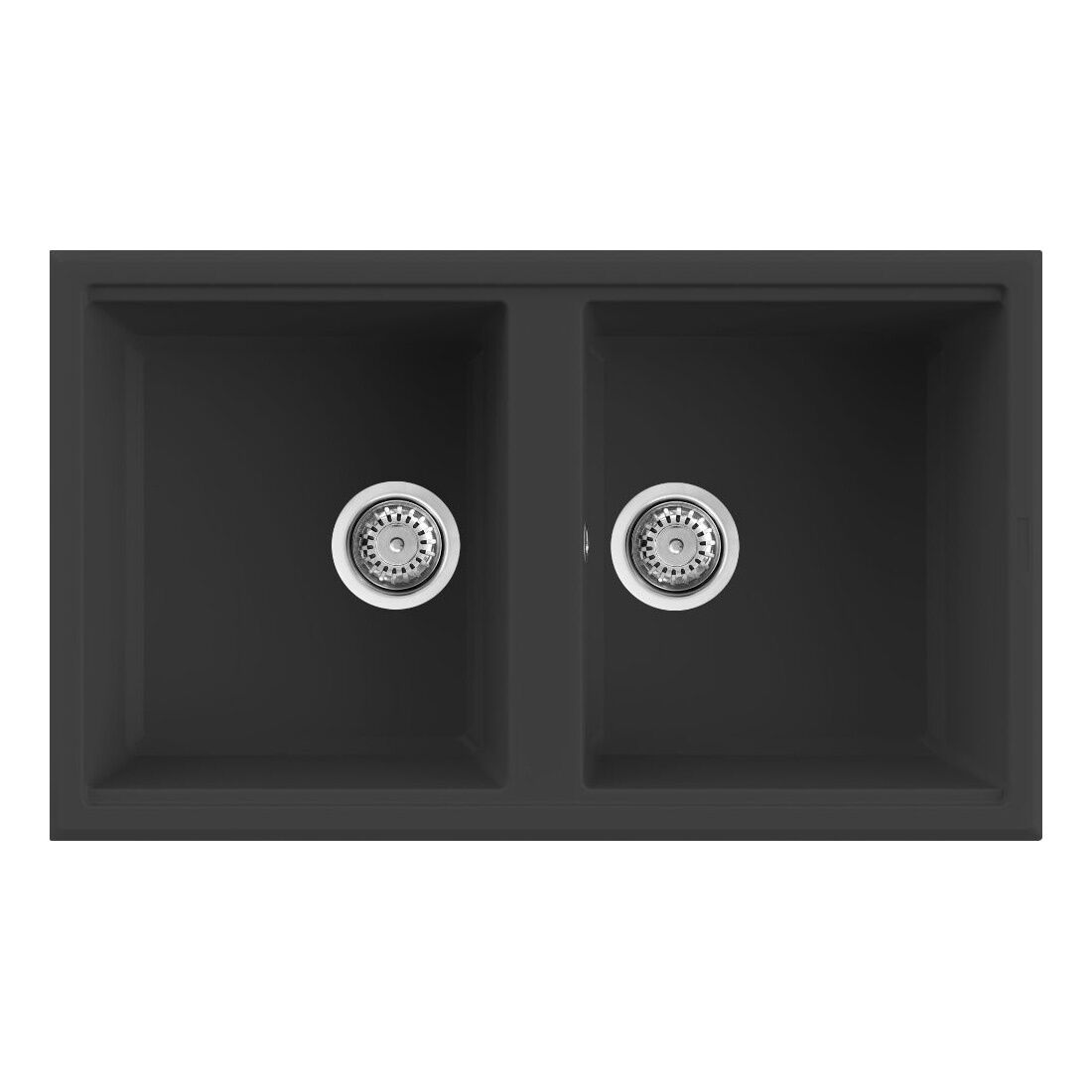 Tarja de dos tinas sobrecubierta l&iacute;nea Square 450 en negro,,hi-res image number null