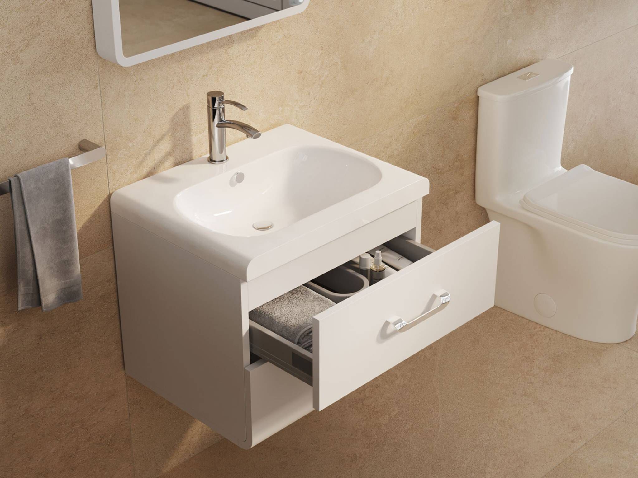 Vanity Arles de 60 x 47.5 x 53.2 cm color blanco,,hi-res image number null