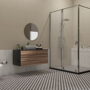 Ba&ntilde;o Epoca Beige, Blanco y Multicolor