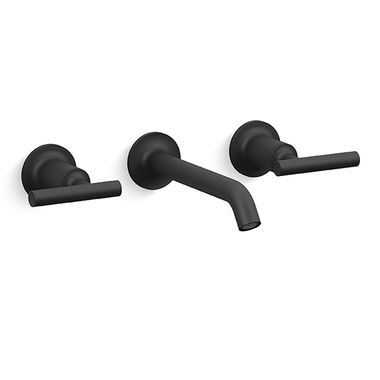 Llave De Muro Para Lavabo L&iacute;nea Purist En Negro Mate