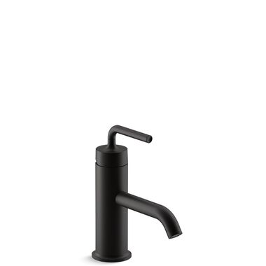 Llave Monomando Baja Para Lavabo L&iacute;nea Purist En Negro Mate