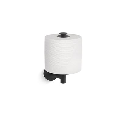 Porta Papel Vertical Para Ba&ntilde;o L&iacute;nea Elate En Negro Mate