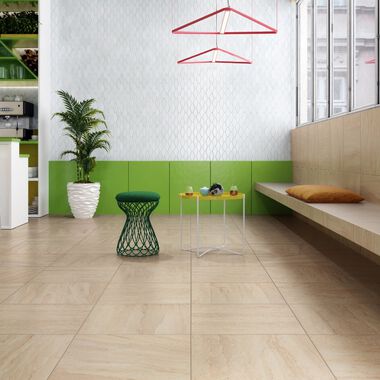Uso Comercial Pietra Cristal Beige con Blanco