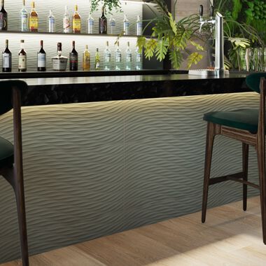 Uso Comercial 3D Wall Beige con Verde