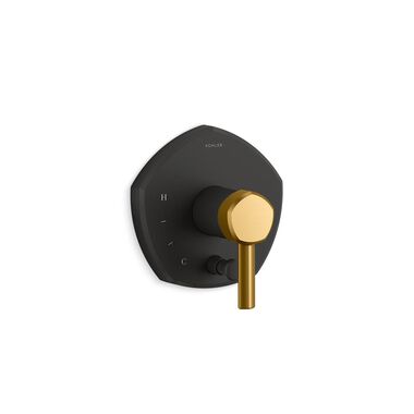 Maneral Ocassion Para Regadera Con Desviador En Negro Con Dorado