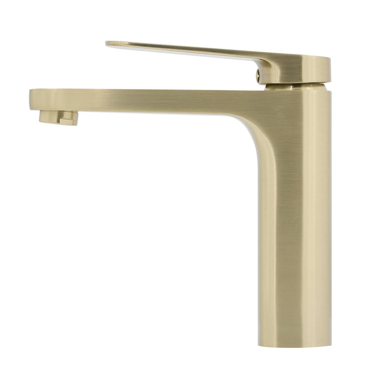 Llave Monomando Baja Para Lavabo L&iacute;nea Praga En Dorado Satinado,,hi-res image number null