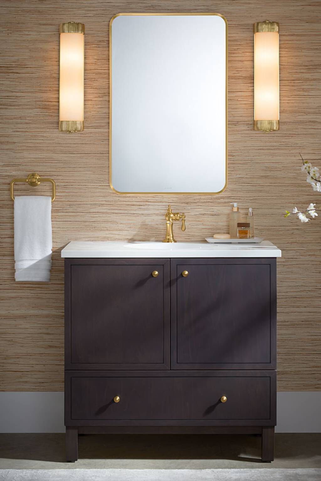 Vanity Jacquard para cuarto de ba&ntilde;o gris,,hi-res image number null