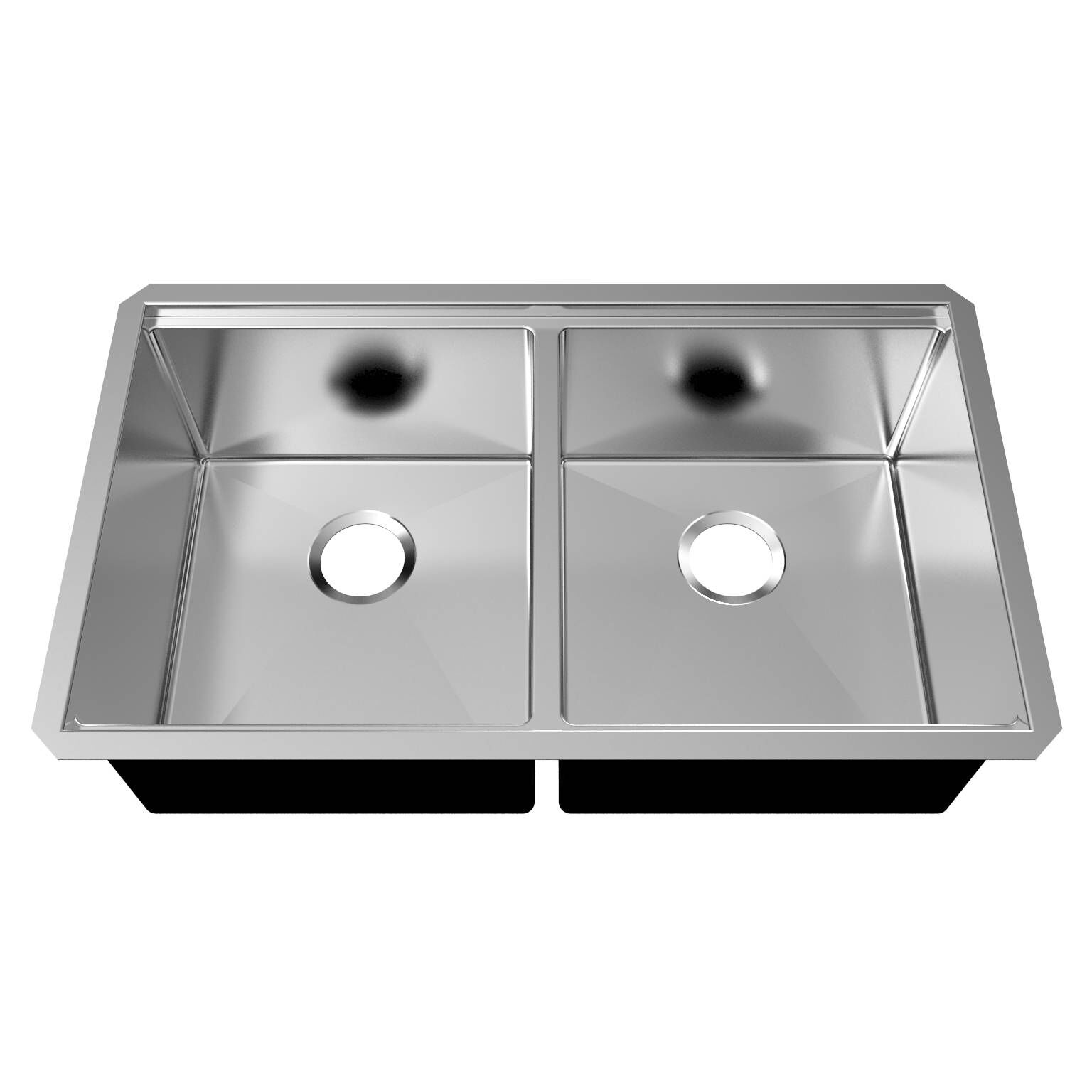 Tarja de dos tinas bajocubierta l&iacute;nea Turin Pro en acero inoxidable,,hi-res image number null
