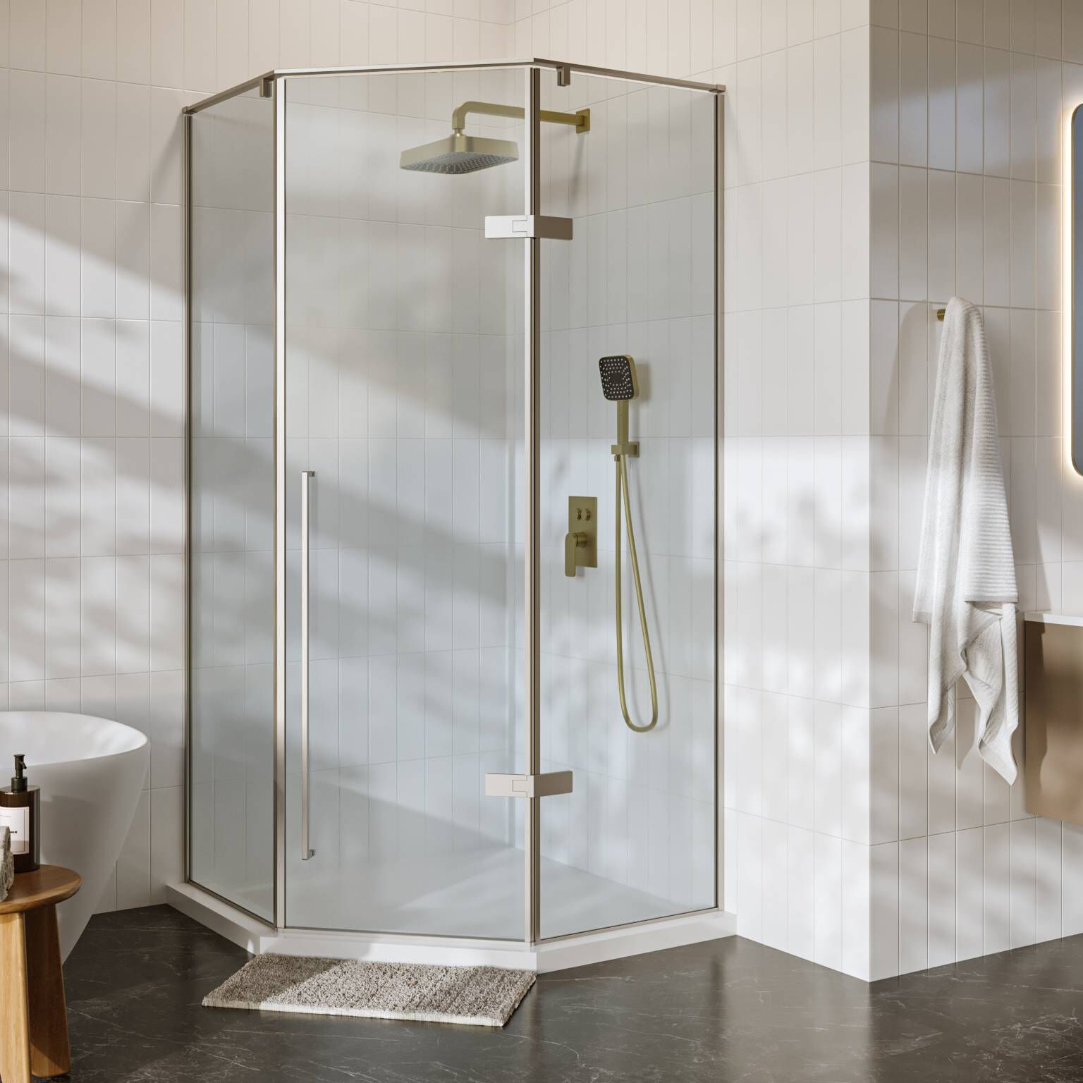 Conjunto Meissen De Regadera Monomando Dorado Satinado,,hi-res image number null