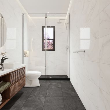 Ba&ntilde;o Stella Blanco con Gris