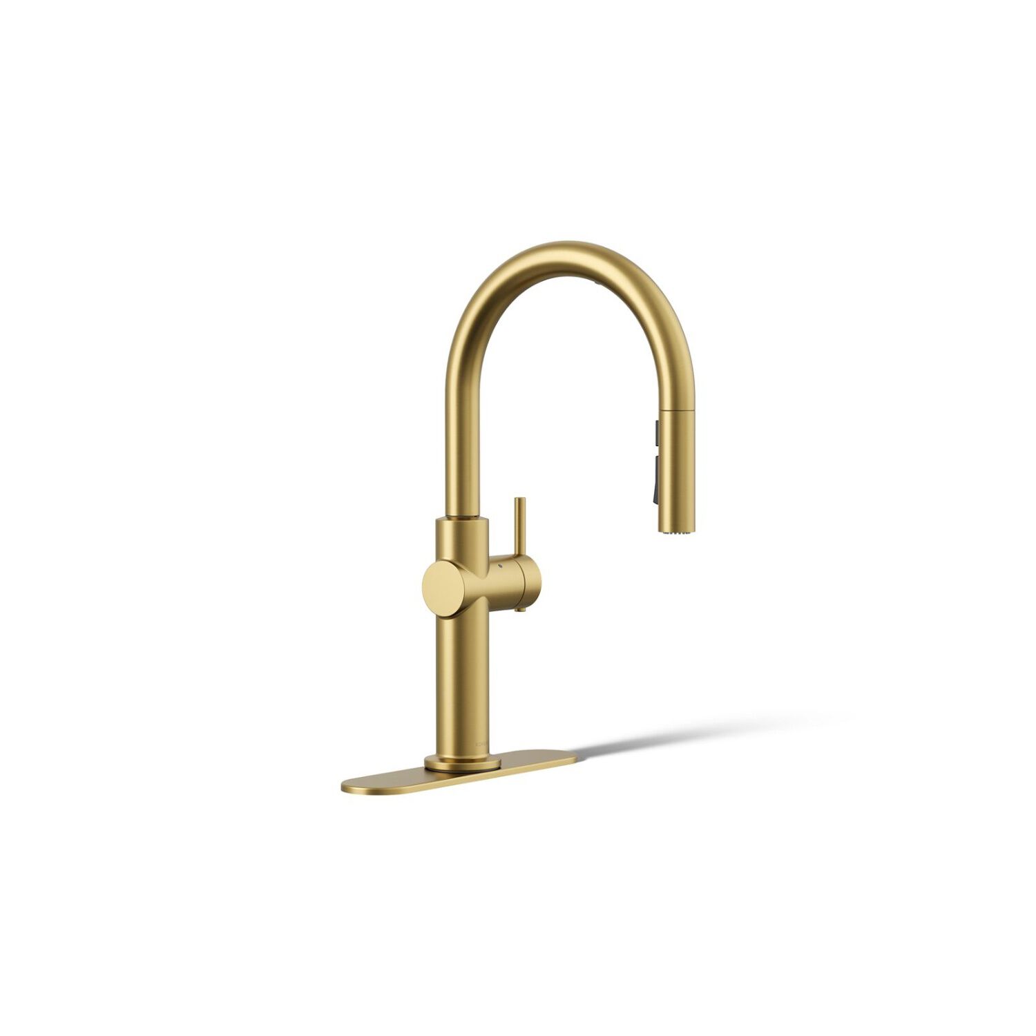 Llave de cocina Crue extra&iacute;ble con rociador de tres funciones en dorado,,hi-res image number null