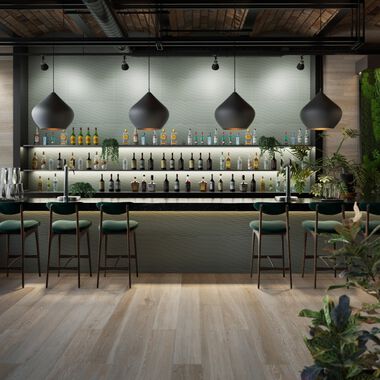 Uso Comercial 3D Wall Caf&eacute; con Verde