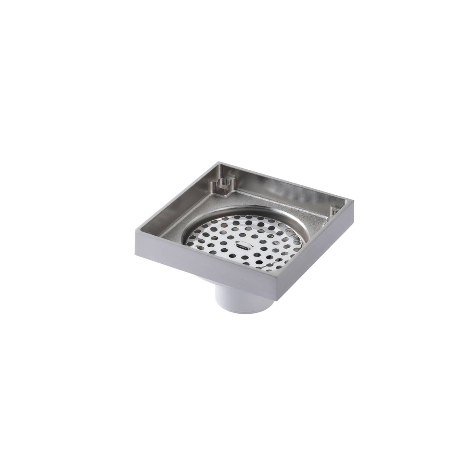 Coladera Universal Cuadrada Para Inserto Cer&aacute;mico 10 X 10 Cm Niquel Cepillado,,hi-res image number null