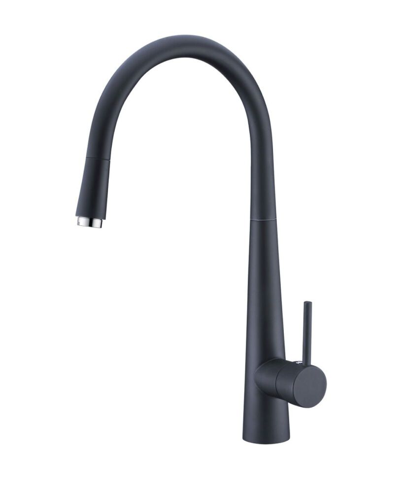 Llave monomando retráctil para cocina línea Pívot® en negro mate,,hi-res