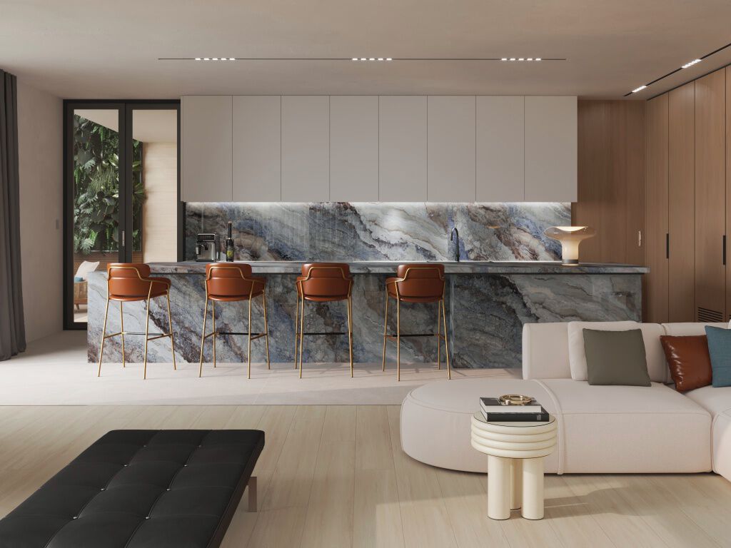 Cocina Lux Marble Azul, Beige y Café,,hi-res