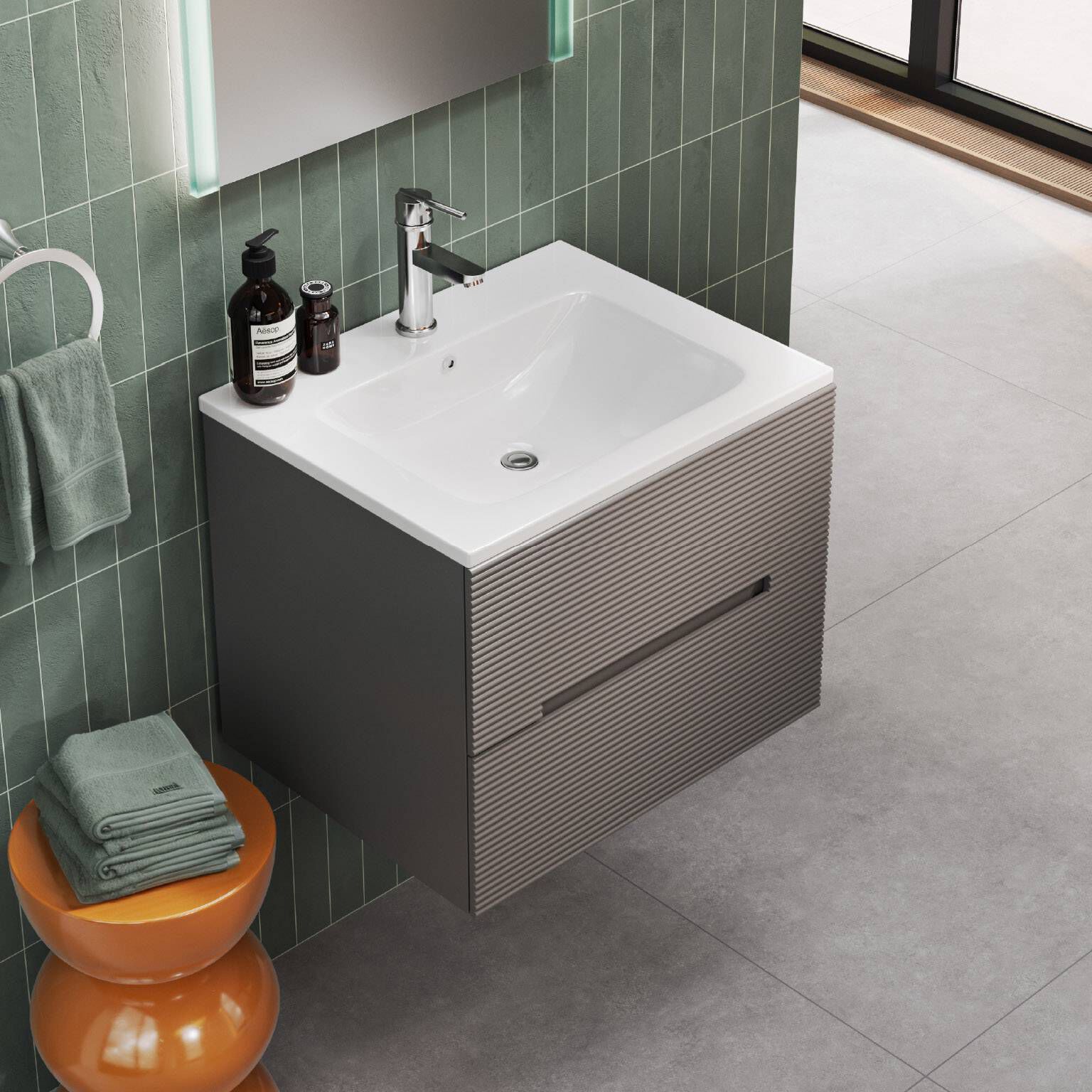 Vanity Lutecia 60 X 48 X 48 Cm Color Gris Oxford,,hi-res image number null