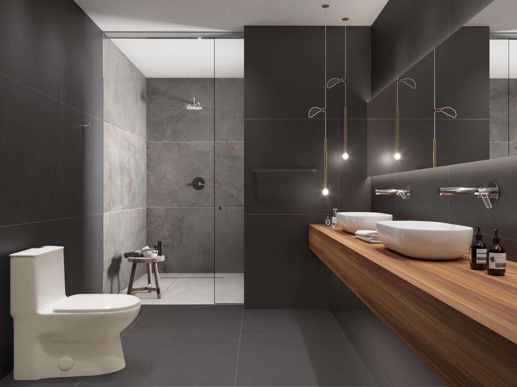 Baño Concrete Gris con Negro,,hi-res