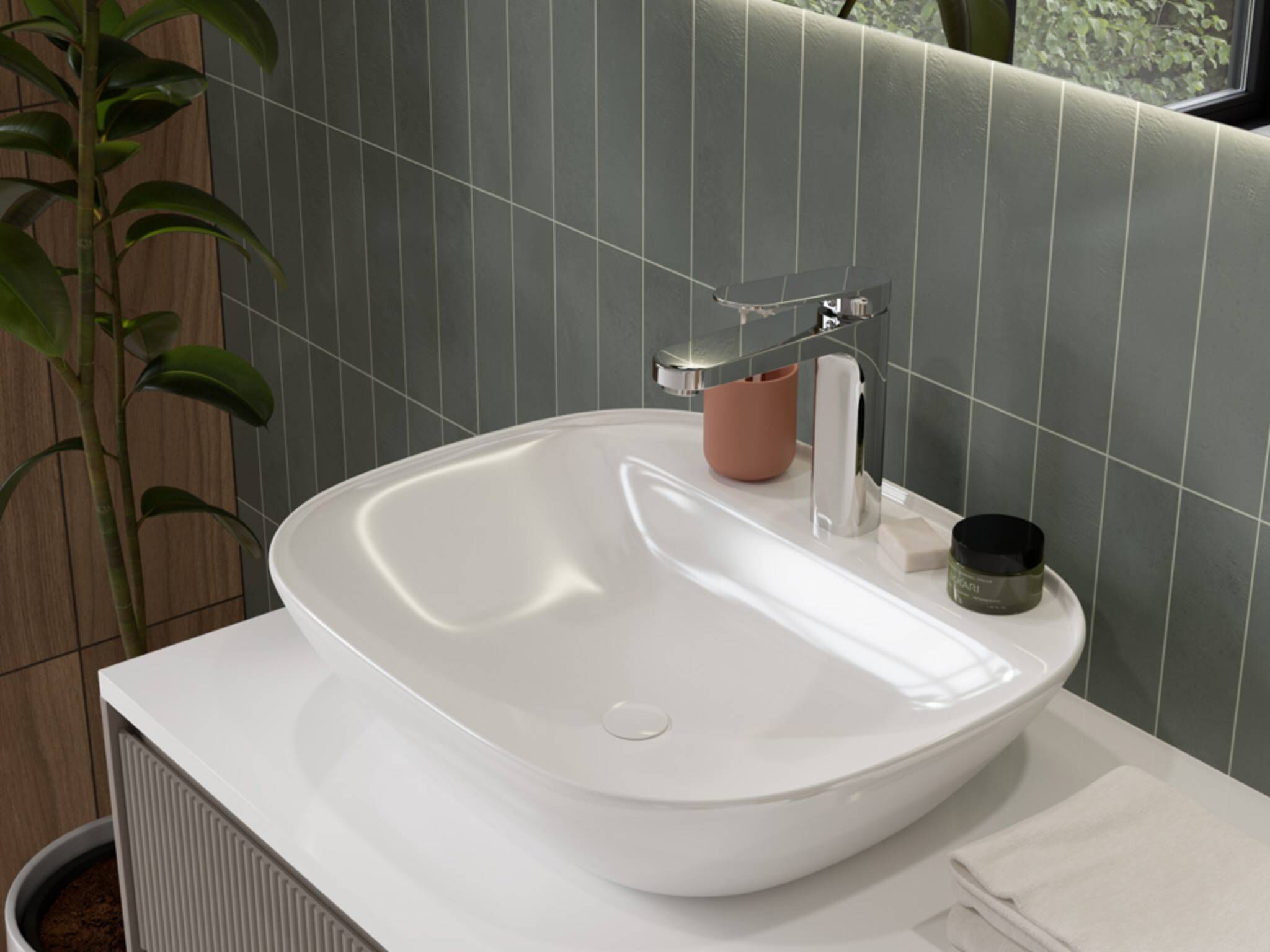 Llave Monomando Baja Para Lavabo L&iacute;nea Praga En Cromo Pulido,,hi-res image number null