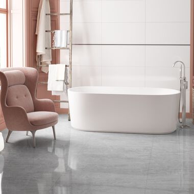 Baño 3D Wall Blanco con Gris