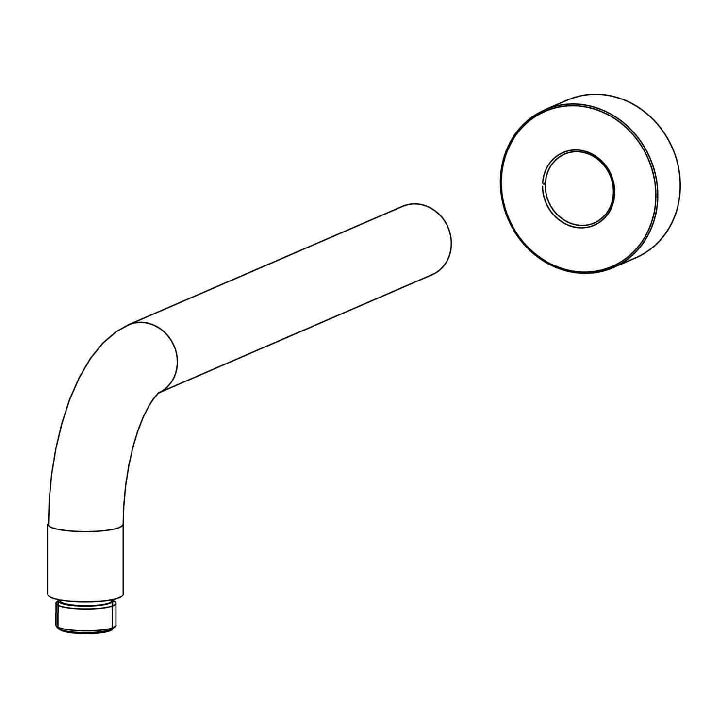 Brazo Duna Para Conjunto De Regadera Cromo Pulido,,hi-res image number null