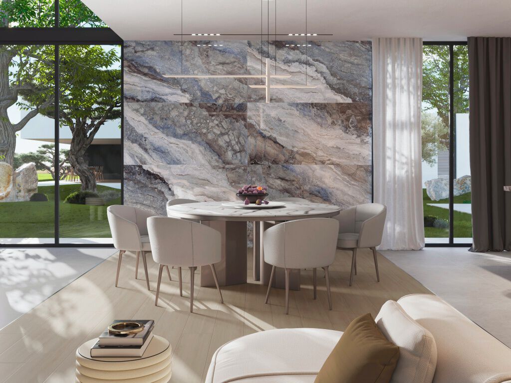 Comedor Lux Marble Azul, Beige y Blanco,,hi-res