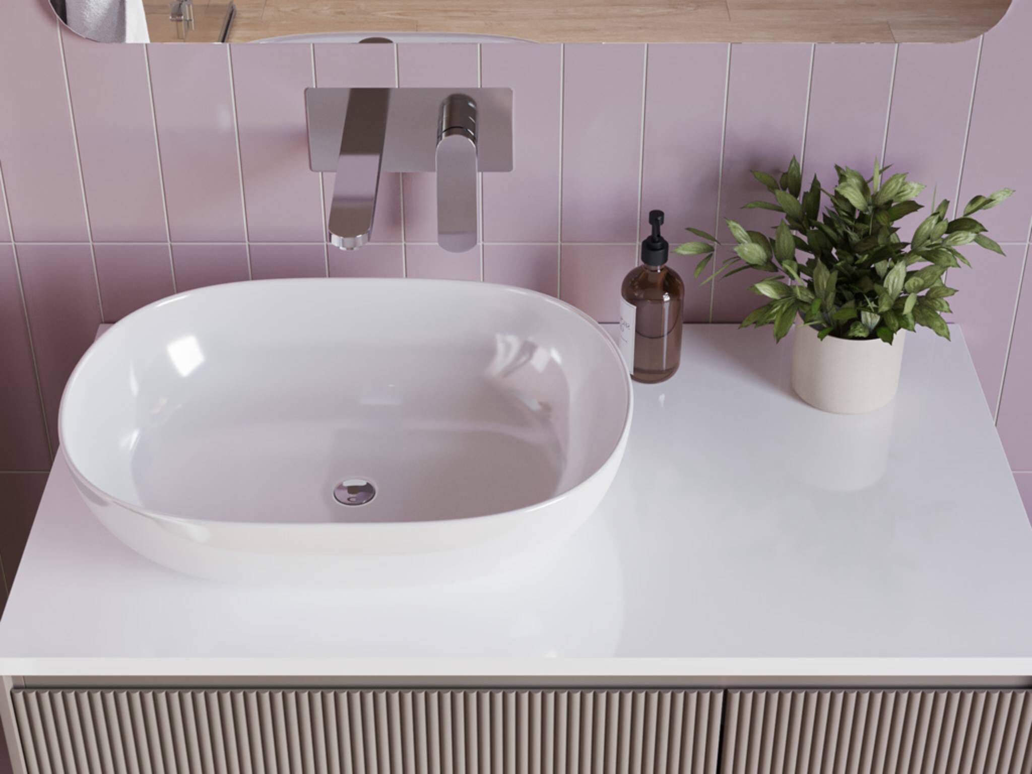 Llave De Muro Para Lavabo L&iacute;nea Duna En Cromo Pulido,,hi-res image number null