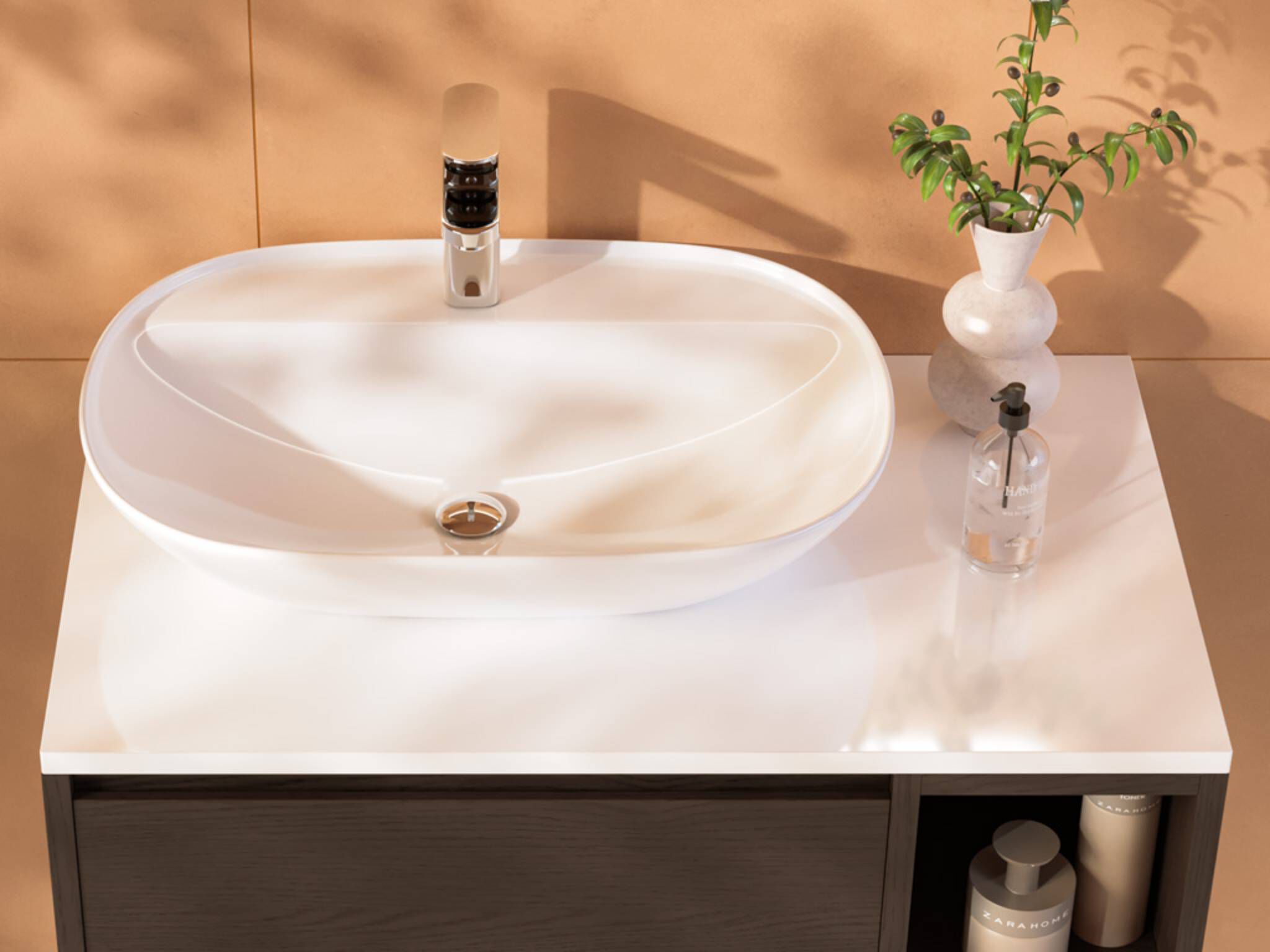 Lavabo Praga De Sobrecubierta Ovalado Grande Blanco,,hi-res image number null