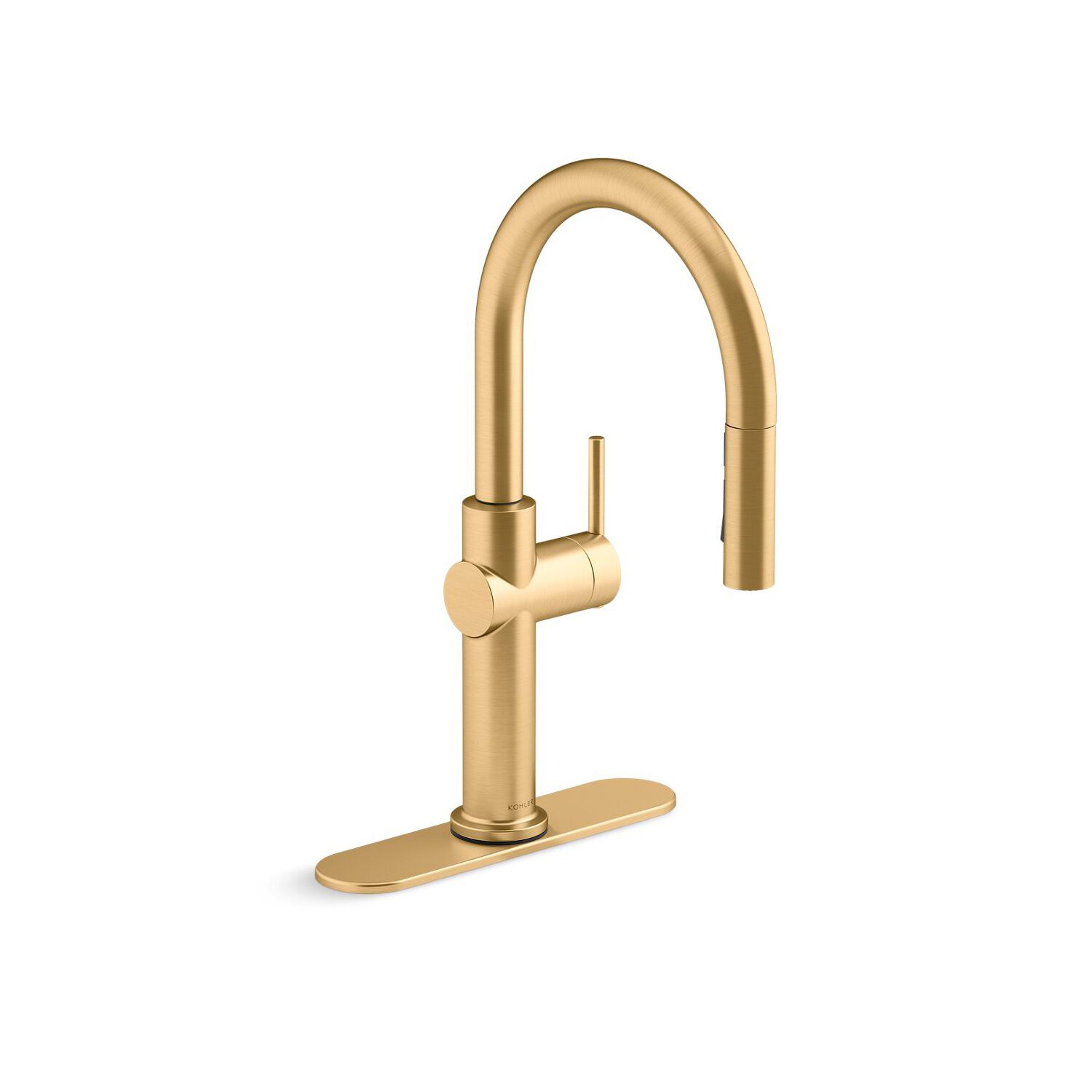 Llave monomando alta para cocina con rociado Crue dorado,,hi-res image number null