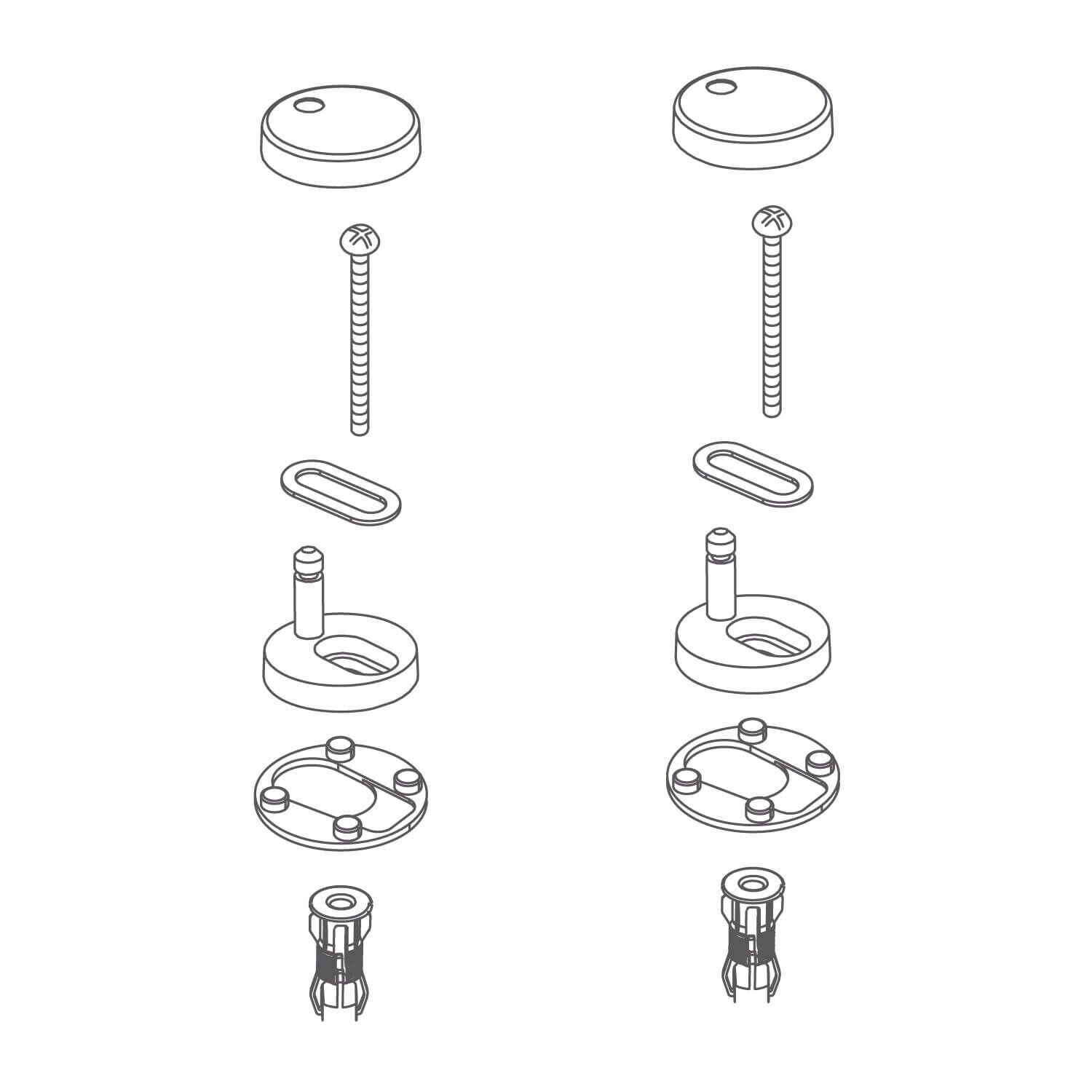 Kit De Instalacion Meyer Para Asiento De Sanitario Una Pieza Unico,,hi-res image number null
