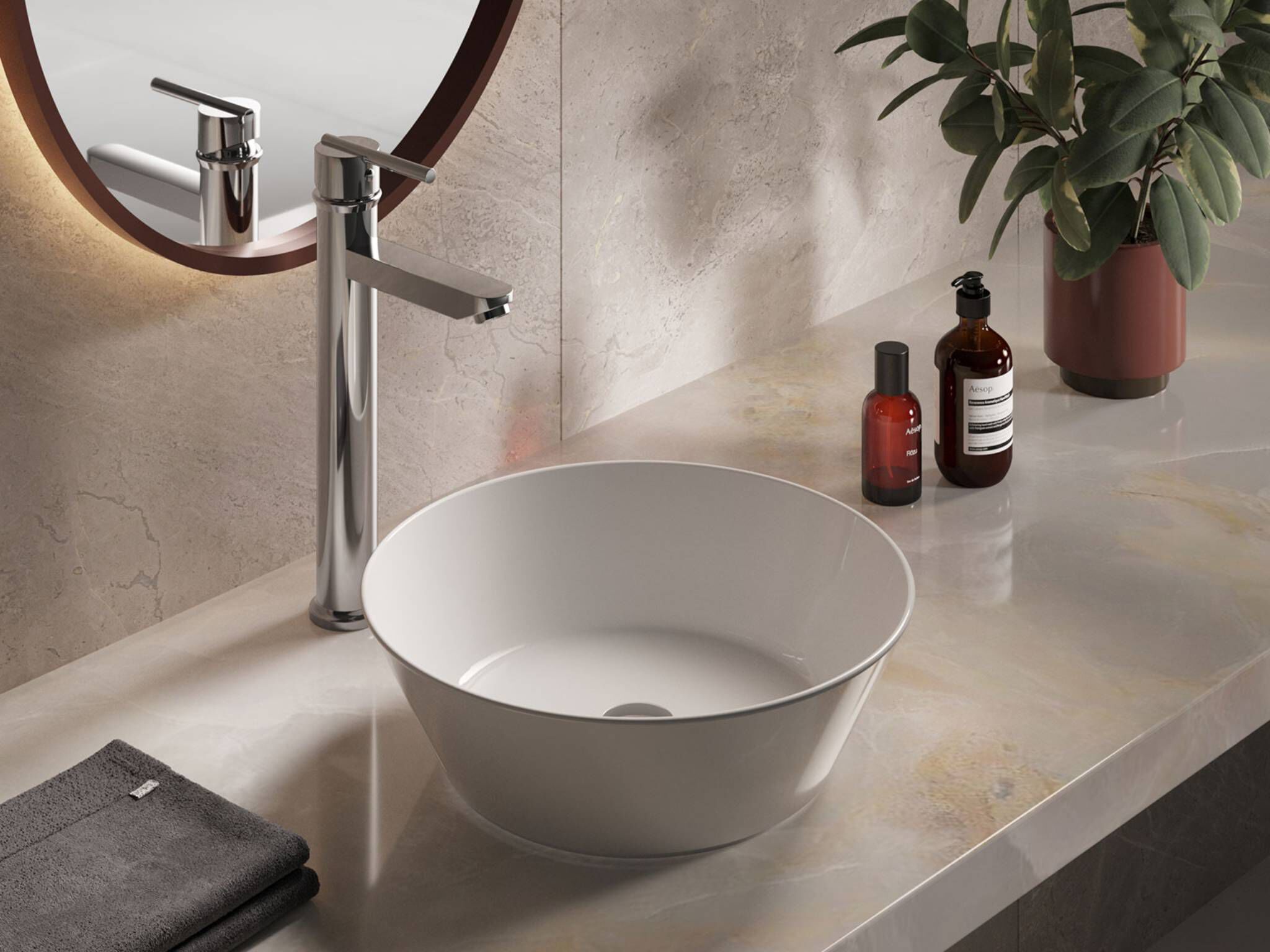 Llave monomando alta para lavabo línea Oslo® en cromo pulido,,hi-res image number null