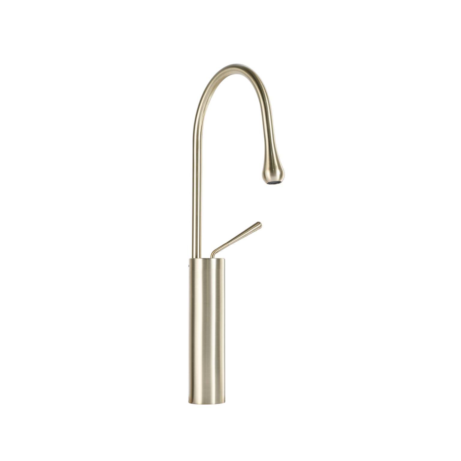 Llave monomando alta para lavabo línea Meissen Pro en dorado satinado,,hi-res image number null
