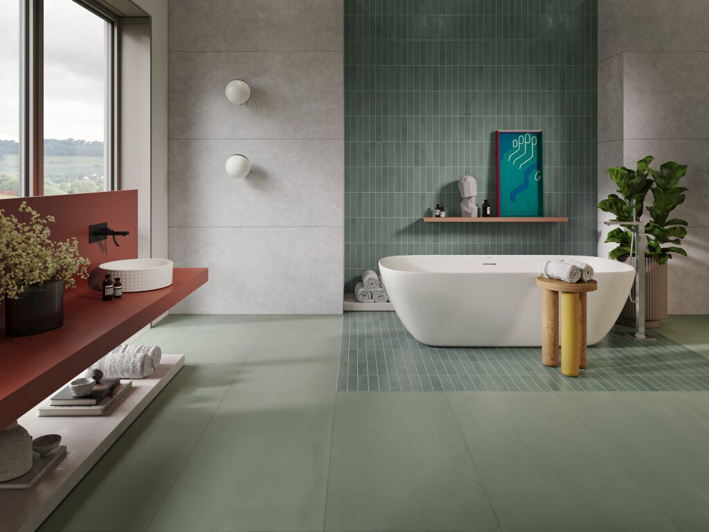 Baño Miniature Blanco con Verde,,hi-res